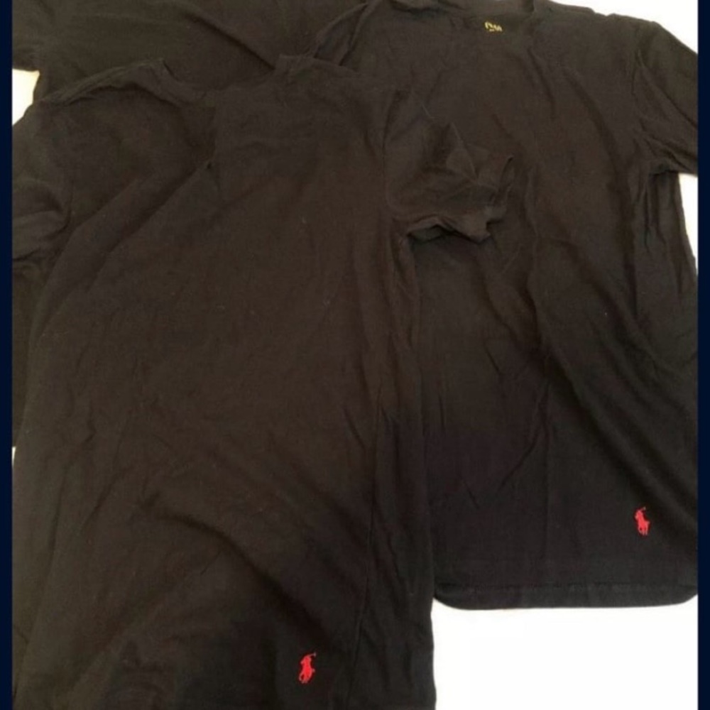 X3 Mens Ralph Lauren Polo Black T shirt Bundle Size M